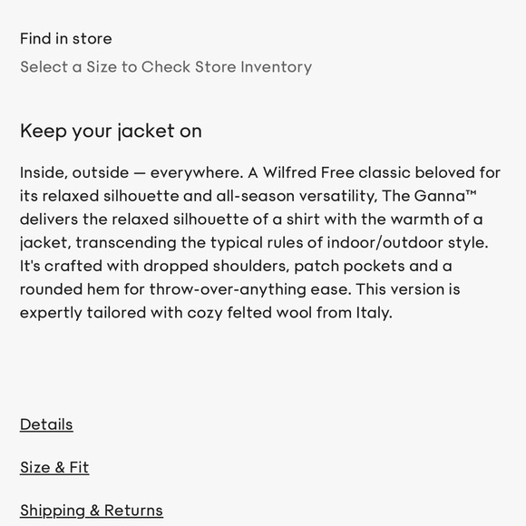 SOLD 〰️ LIKE NEW Aritzia Wilfred Free Ganna Shirt Jacket - Picture 6 of 13